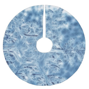Frozen Ice Crystal Fractal Snowflake Brushed Polyester Tree Skirt