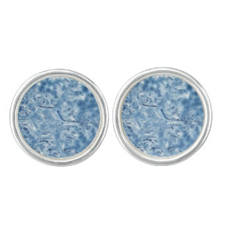 Frozen Ice Crystal Fractal Snowflake Cufflinks
