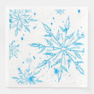 Frozen ice crystal snowflake paper napkins