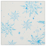 Frozen ice crystal snowflake print fabric