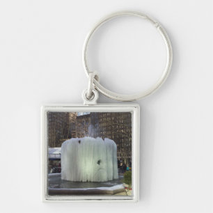 Frozen Ice Fountain Bryant Park New York City NYC Keychain