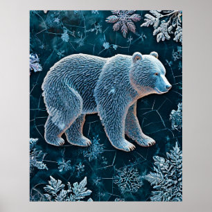 Frozen Ice Polar Bear Crystal Arctic Animal 🐻❄️ Poster