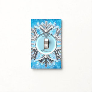 Frozen Ice Snowflake Winter Light Switch Cover