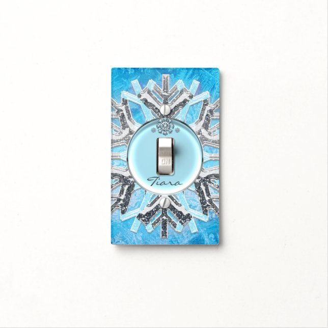 Frozen Ice Snowflake Winter Light Switch Cover (In Situ)