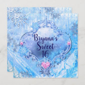 Frozen Ice & Snowflakes Winter Wonderland Party Invitation (Front/Back)