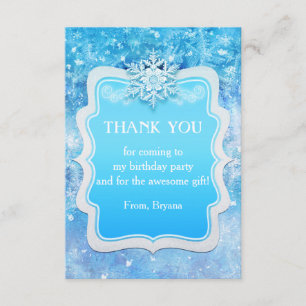 Frozen Ice Winter Wonderland Party Thank You Card