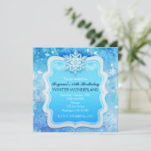 Frozen Ice Winter Wonderland Snowflake Invitations (Standing Front)