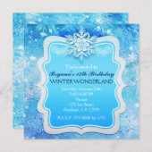 Frozen Ice Winter Wonderland Snowflake Invitations (Front/Back)