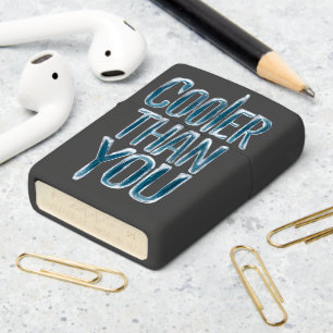 Frozen Ice Word Art - Cooler Than You Zippo Lighter