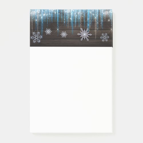 Frozen Icicles Winter Wonderland Snowflakes  Wood Post_it Notes