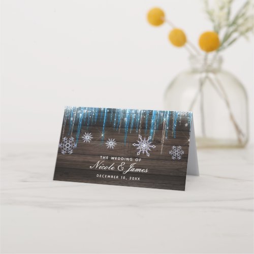 Frozen Icicles Winter Wonderland Table Number Place Card