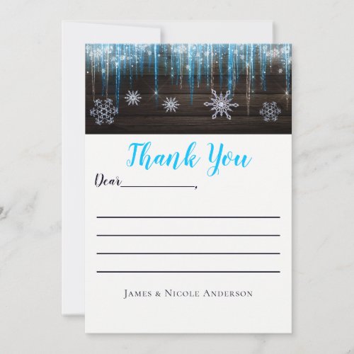 Frozen Icicles Winter Wonderland Thank You Card