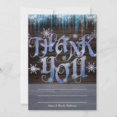 Frozen Icicles Winter Wonderland Thank You Card