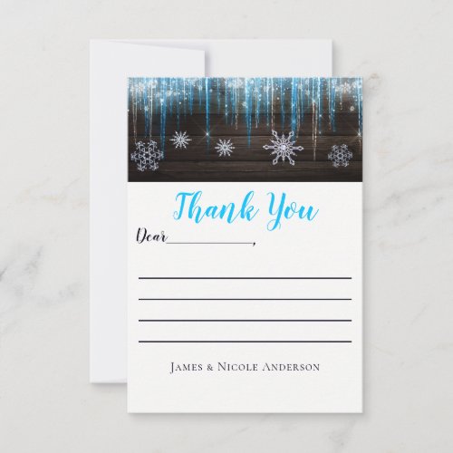 Frozen Icicles Winter Wonderland Thank You Card