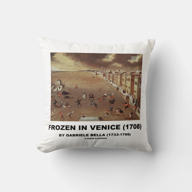 Frozen In Venice (1708) by Gabriele Bella Throw Pillow (Front)
