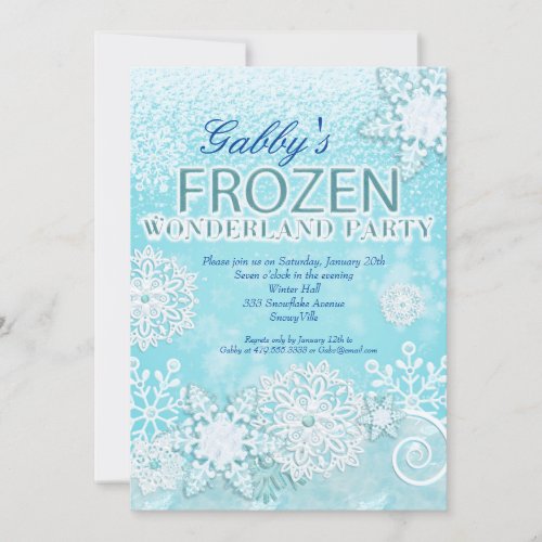 Frozen Invitation Winter Invitation Snowy Invite