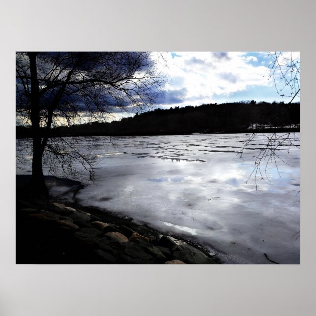 Frozen Jamaica Pond, Jamaica Plains Poster (Front)