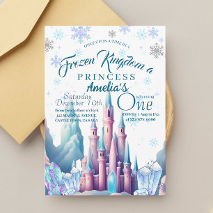 Frozen Kingdom Princess 1st Birthday Party Invitation