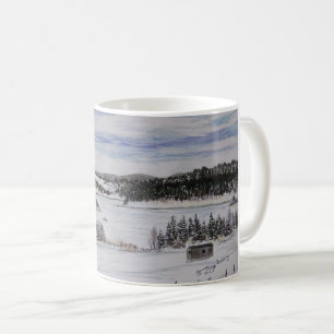 frozen lake gull rocky pond Fox Trap NL Coffee Mug