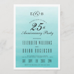 Frozen Lake Ombre Anniversary Invitation