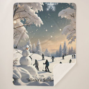 "Frozen Lake Serenity" Sherpa Blanket