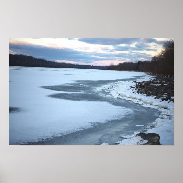 Frozen Lake with Rocks Poster (Front)