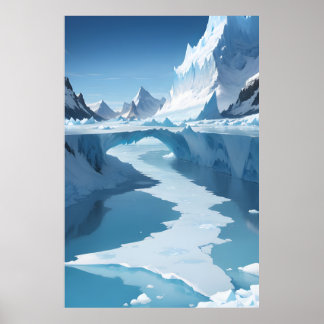 Frozen Landscape with Ice Arch Poster