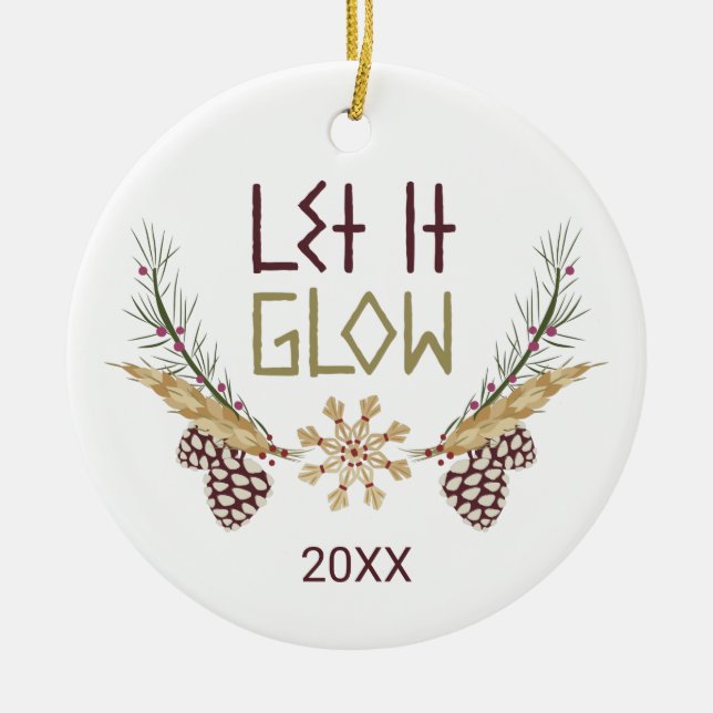 Frozen | Let it Glow Ceramic Ornament (Front)