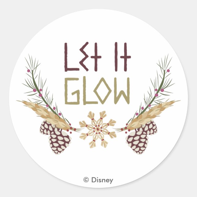 Frozen | Let it Glow Classic Round Sticker (Front)