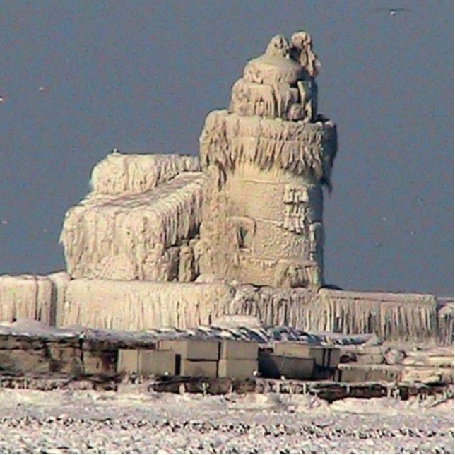 Frozen Lighthouse, Cleveland Statuette (Front)