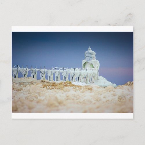 Frozen Lighthouse Postcard