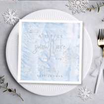 Frozen Little Snowflake Blue Baby Shower Napkins