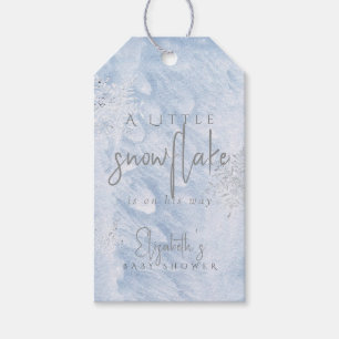 Frozen Little Snowflake Blue Boy Baby Shower Gift Tags