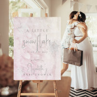 Frozen Little Snowflake Pink Baby Shower Welcome