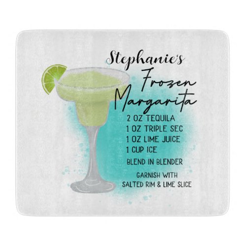 Frozen Margarita Recipe Personalized  Cutting Board