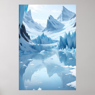 Frozen Mountain Lake Poster