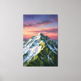 Frozen Mountain Nature Lover Canvas Wall Art
