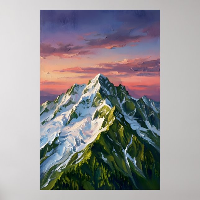 Frozen Mountain Nature Lover Wall Art Poster (Front)