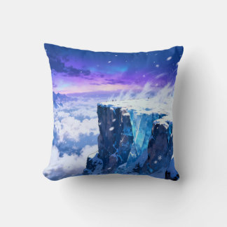 Frozen Mountain Sky Throw Pillow