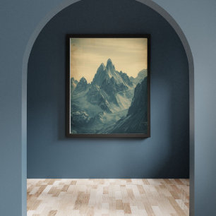 Frozen North – Vintage Nordic Mountain Poster
