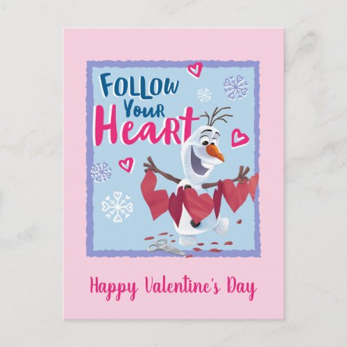 Frozen _ Olaf  Follow Your Heart Valentine Holiday Postcard