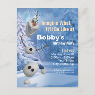 Frozen Olaf   In Pieces Birthday Party Invitation