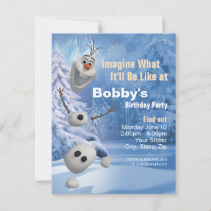 Frozen Olaf   In Pieces Snowflake Birthday Party  Invitation