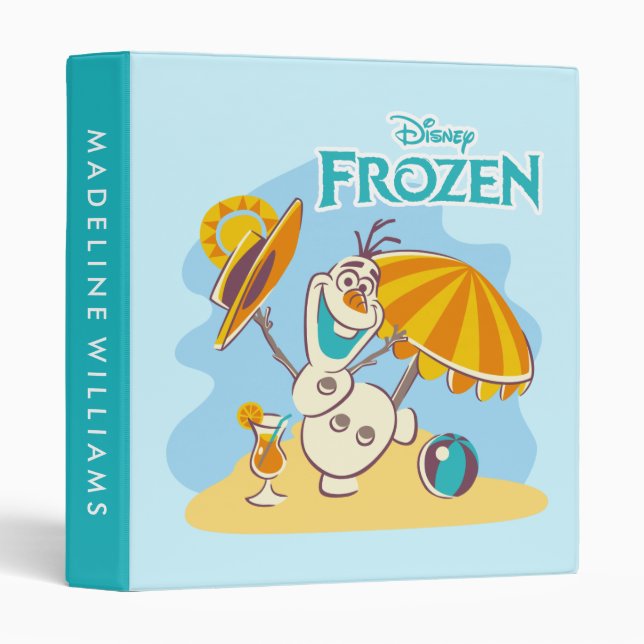 Frozen | Olaf Playing on the Beach 3 Ring Binder (Front/Spine)