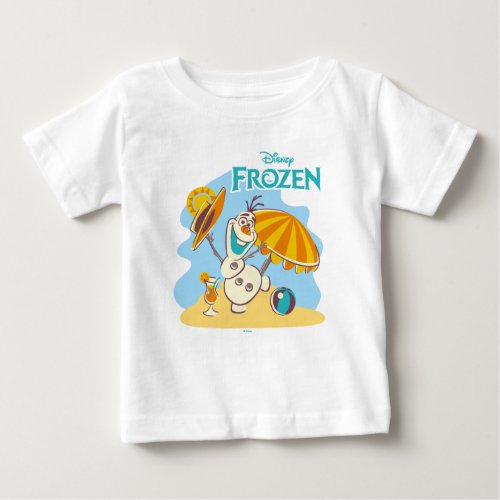 Frozen  Olaf Playing on the Beach Baby T_Shirt