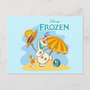 Frozen Olaf Playing on the Beach Postcard