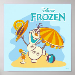 Frozen | Olaf Playing on the Beach Poster