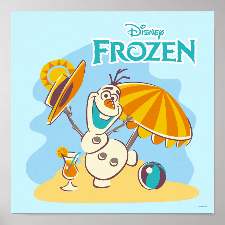 Frozen | Olaf Playing on the Beach Poster | Zazzle