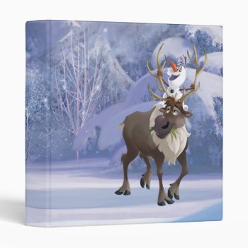 Frozen | Olaf Sitting On Sven 3 Ring Binder by frozen at Zazzle