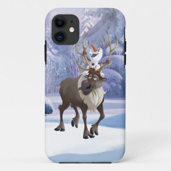 Frozen | Olaf Sitting On Sven Iphone 11 Case by frozen at Zazzle